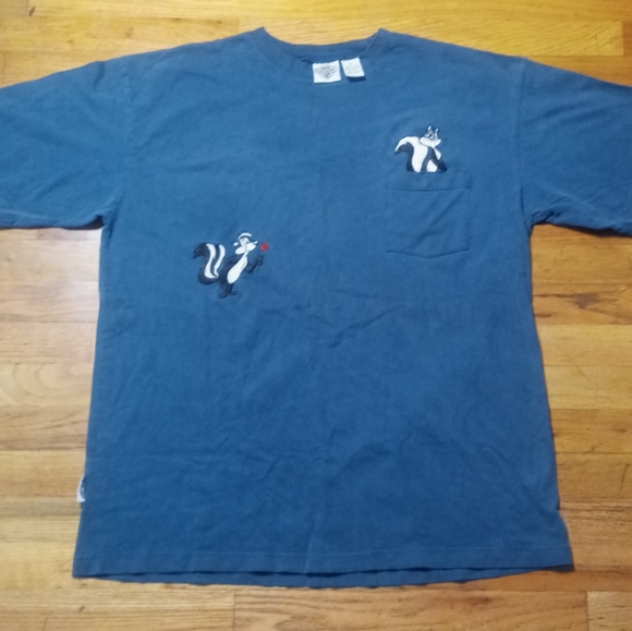 vintage Pepe Le Pew Acme Clothing Co t shirt Cartoon Looney tunes Embroidered - Picture 6 of 6